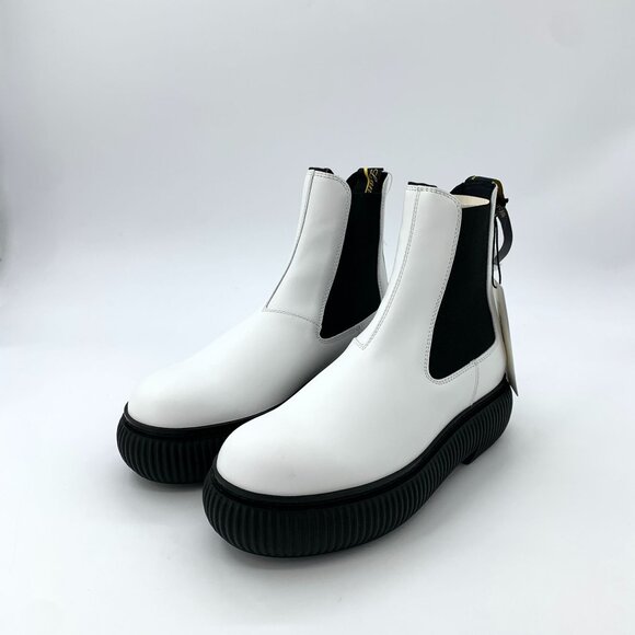 Lanvin Flash X Bold Leather Chelsea Boots Black White LANVIN Flash-x Bold Leather Lace-up Boots | Smart Closet main image 4